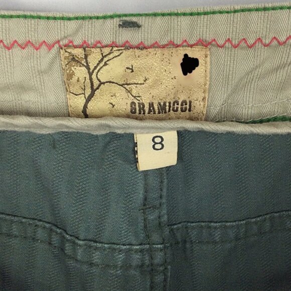 Vintage Gramicci Women's Pants Size 8 Green Wide Leg Cargo Pockets USA 32x31 - Picture 6 of 7